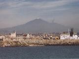 Vista Etna dal porto di Catania